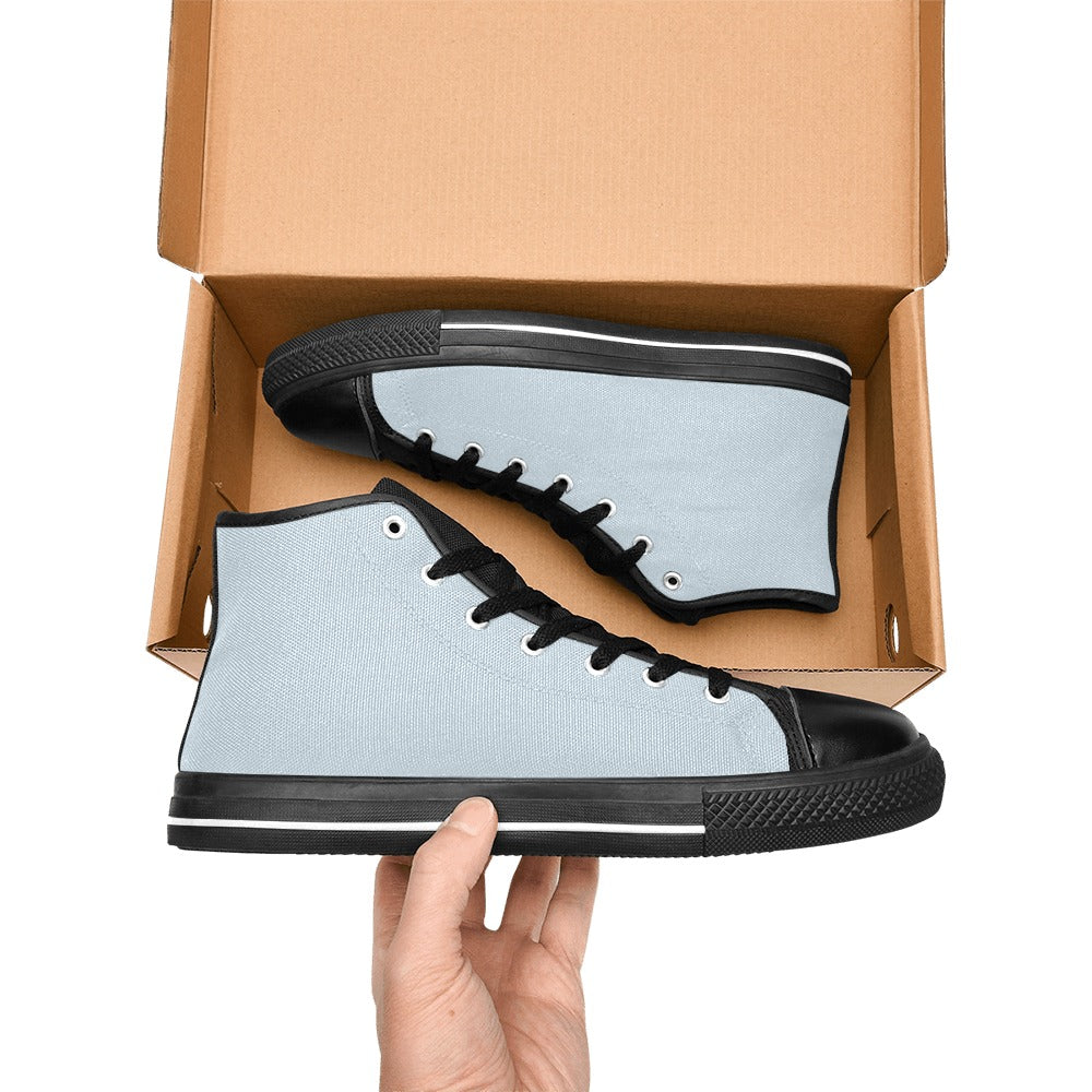 Light Blue Men's High Top Canvas Shoes