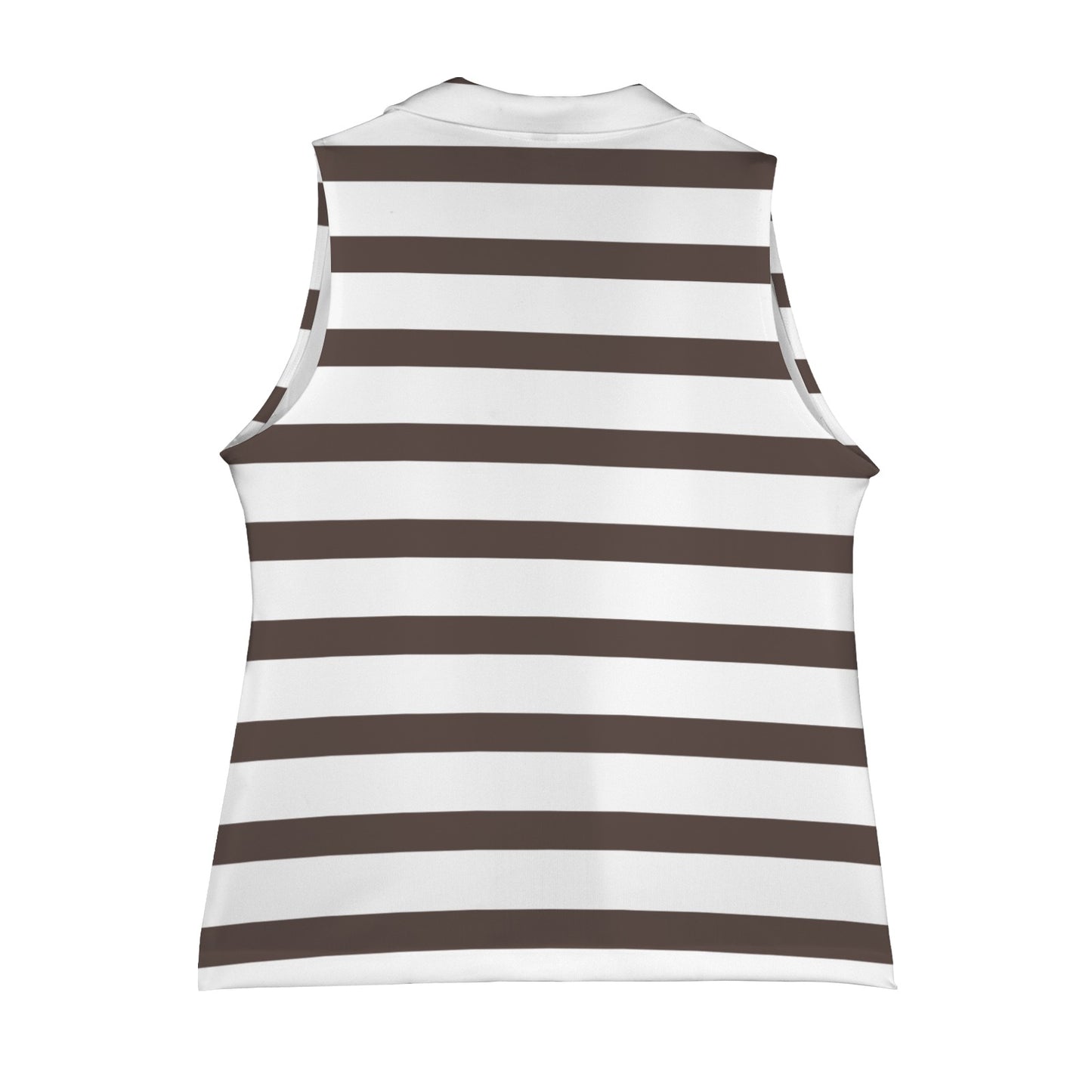 Brown and White Women's Sleeveless Blazer