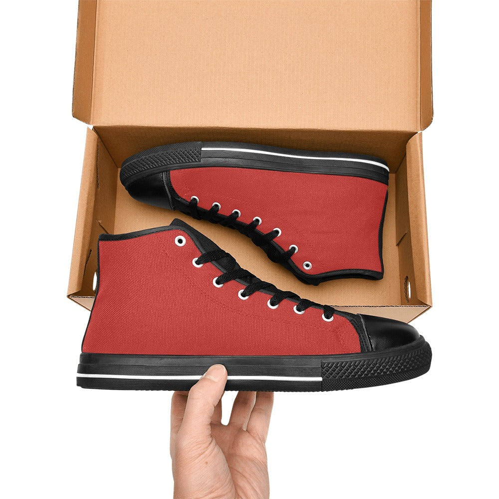 Red Men's High Top Canvas Shoes