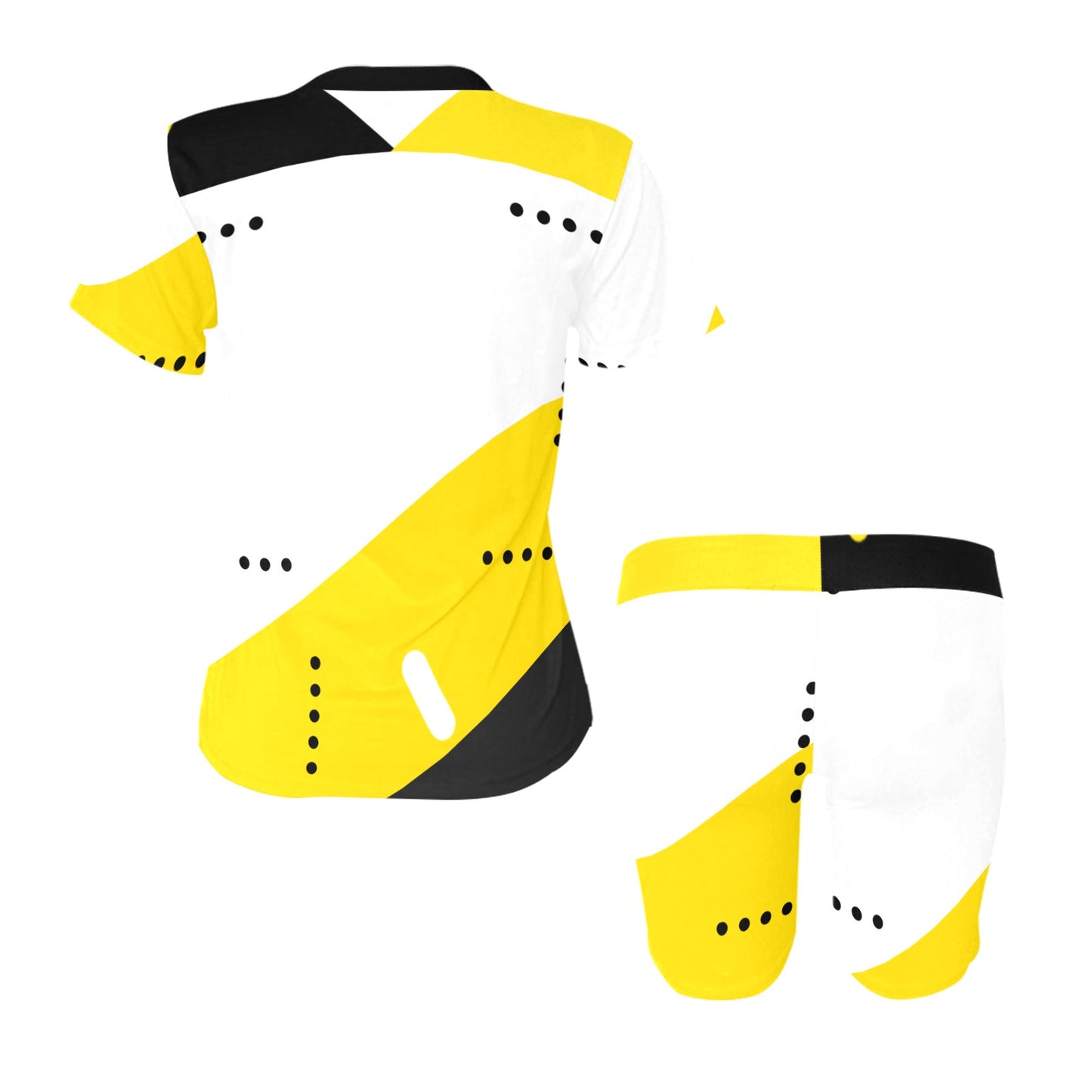 Black and Yellow Women's Short Yoga Set