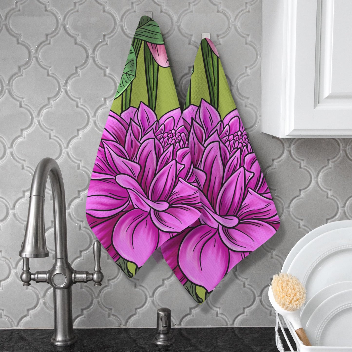 Garden Party Kitchen Towel 40x60cm (One Side&2-Pack)