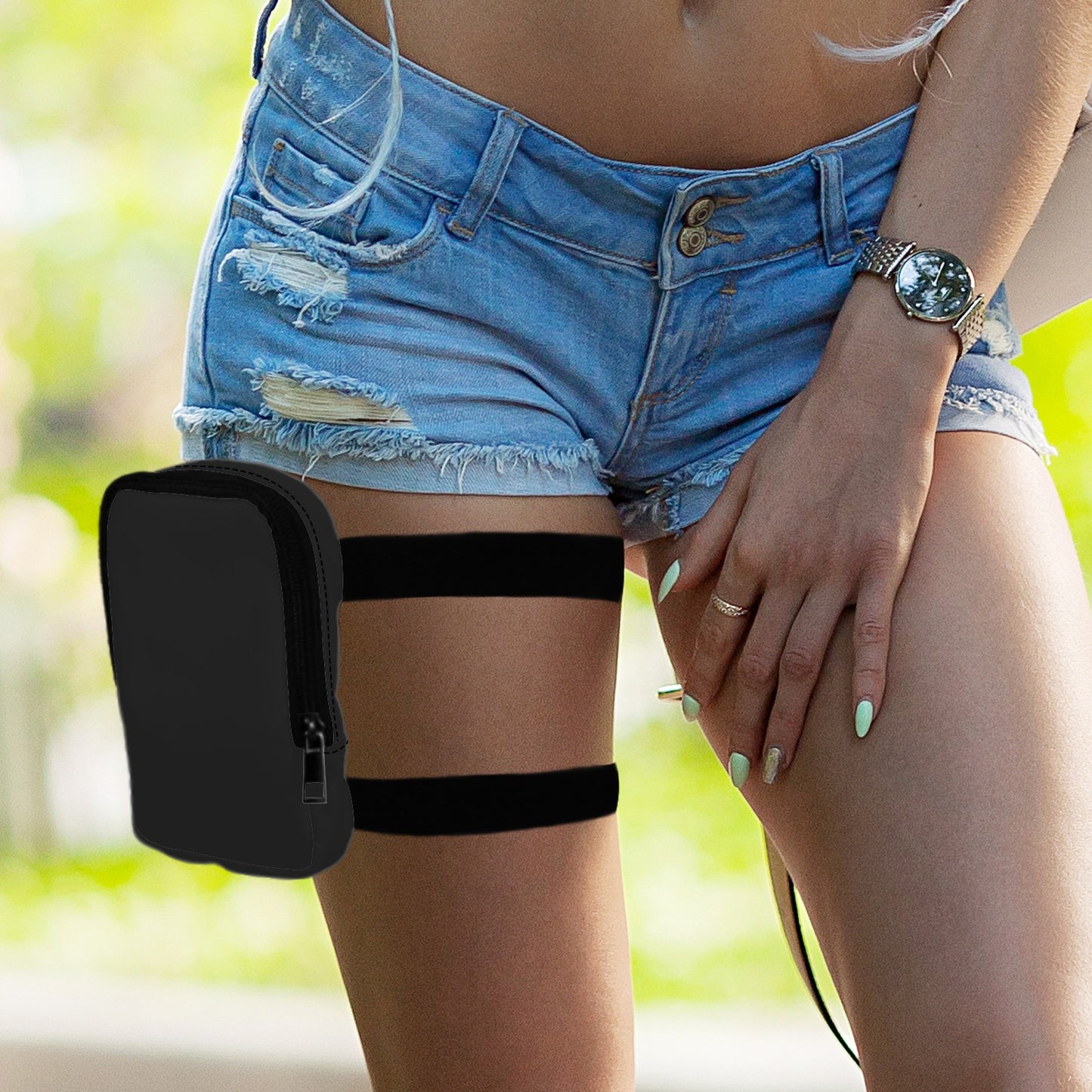 Black Thigh Bag
