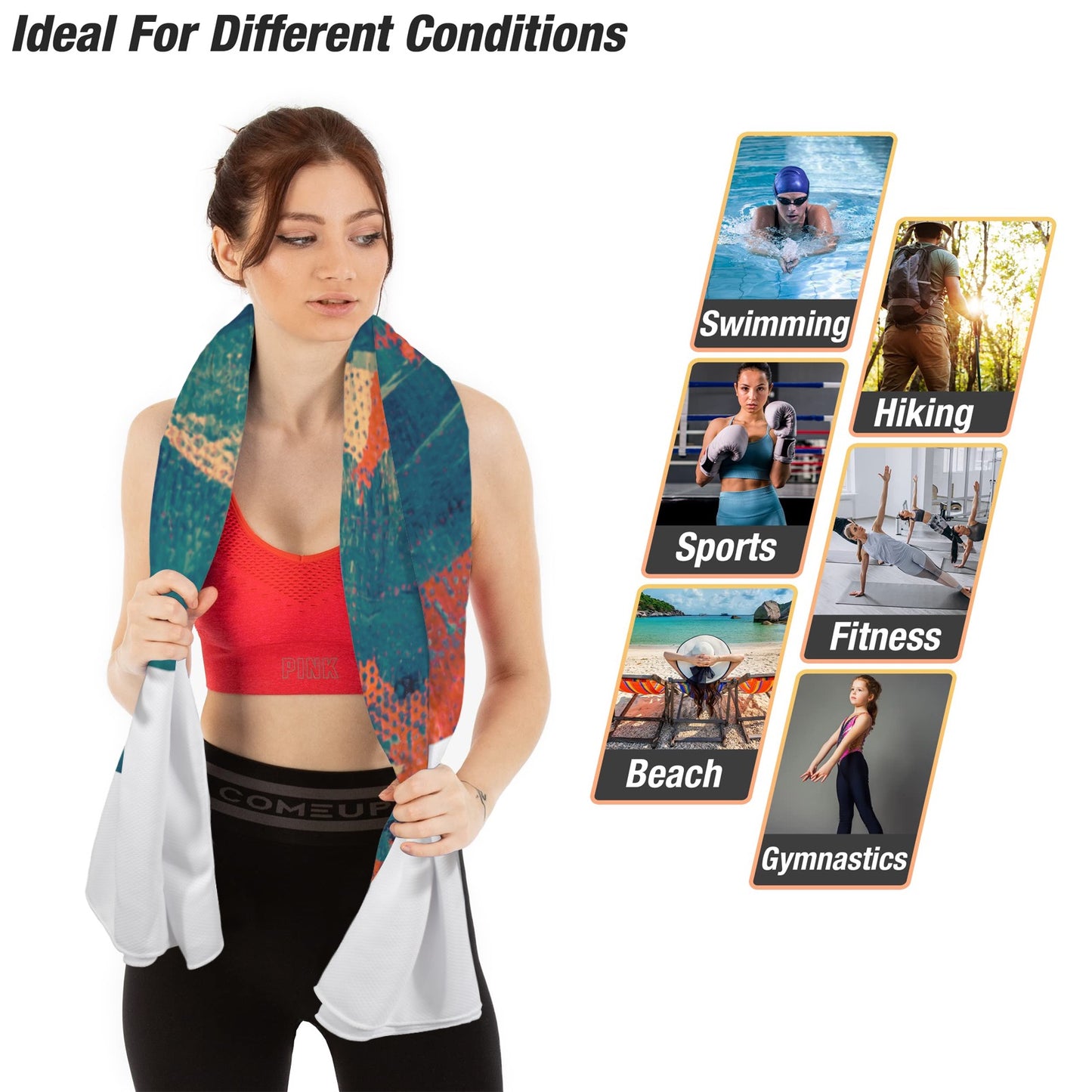 Fire Greenish Quick-Dry Beach Towel 30"x61"