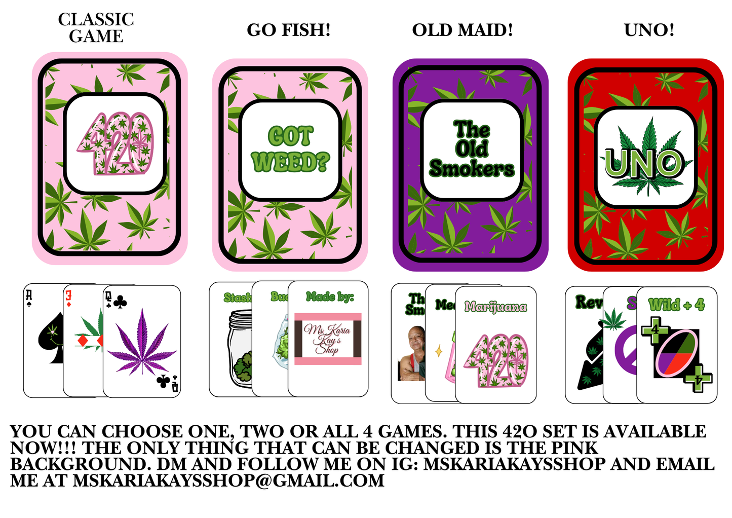 Custom Collection Set (Playing Cards, Old Maid, Go Fish!, UNO)