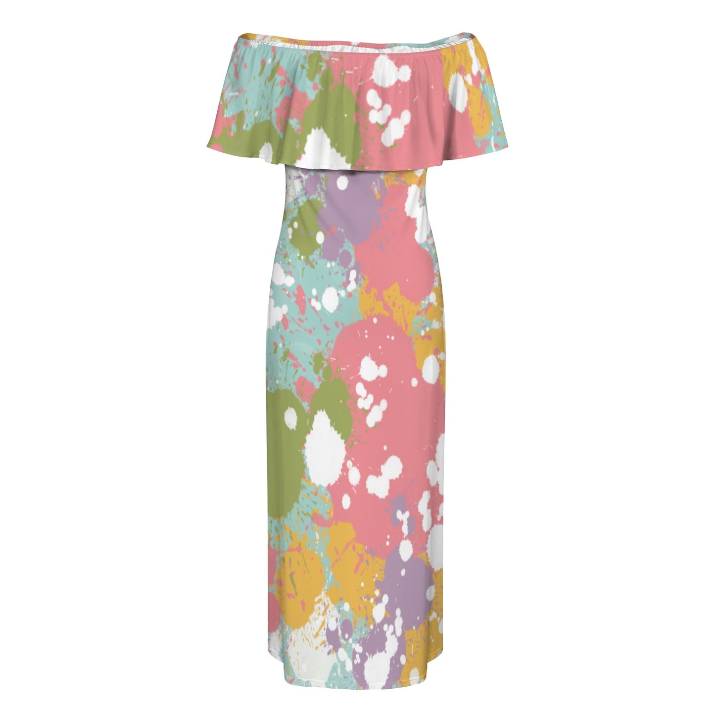 Color Splash Women's Off Shoulder Dress