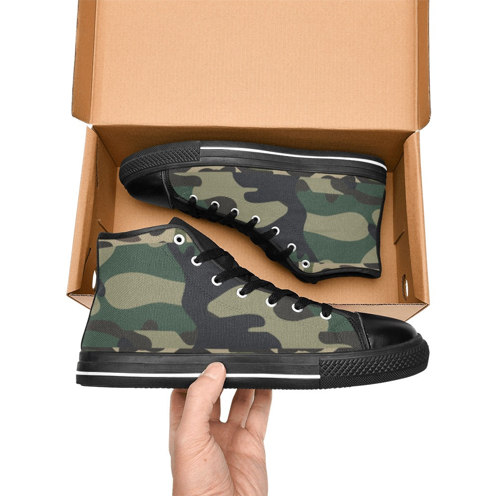 Army Fatigue and Camouflage Kids' High Top Shoes