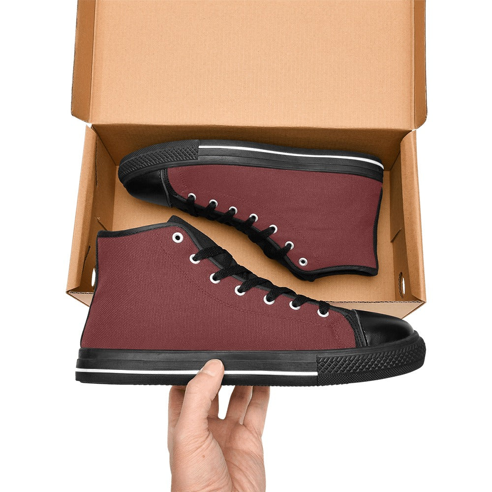 Burgundy Men's High Top Shoes