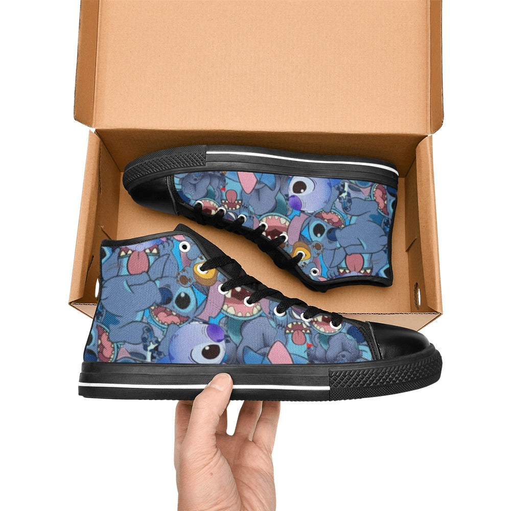 Stitch Collage Kids' High Top Shoes