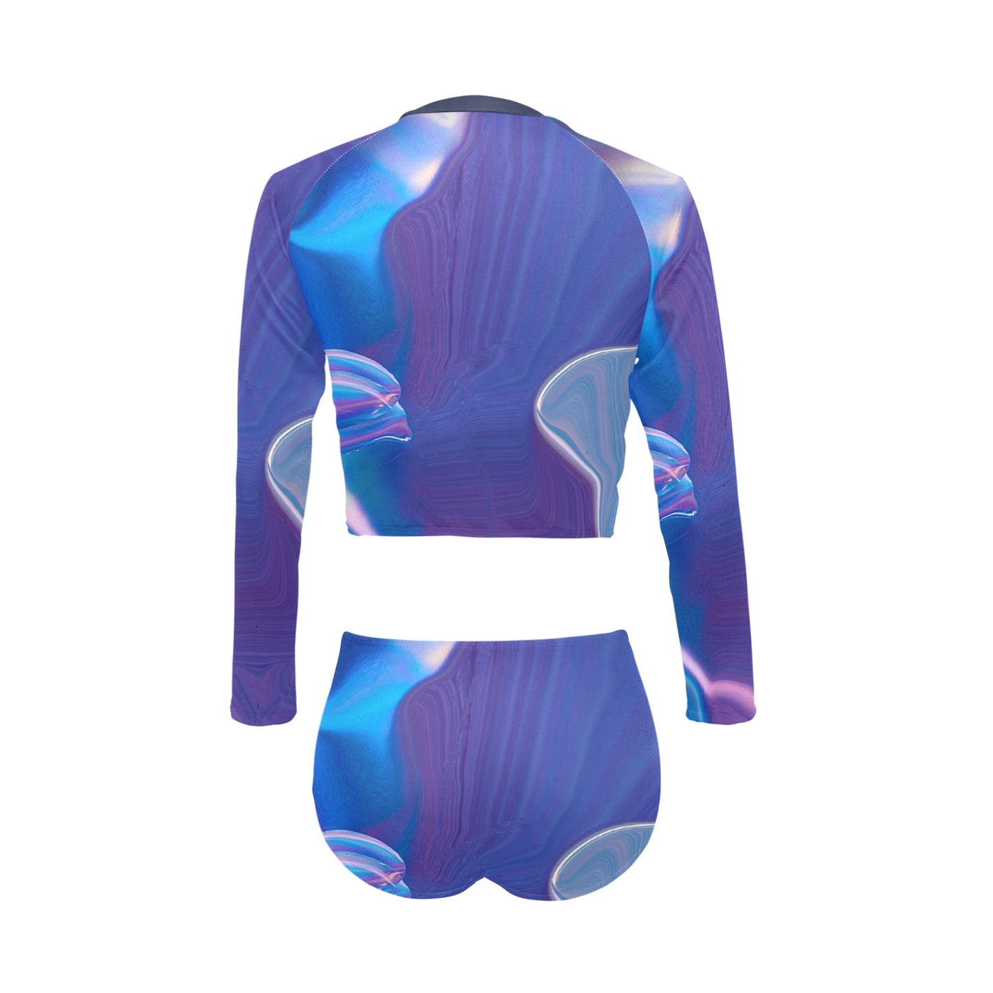 Blue Aura Long Sleeve Bikini Set