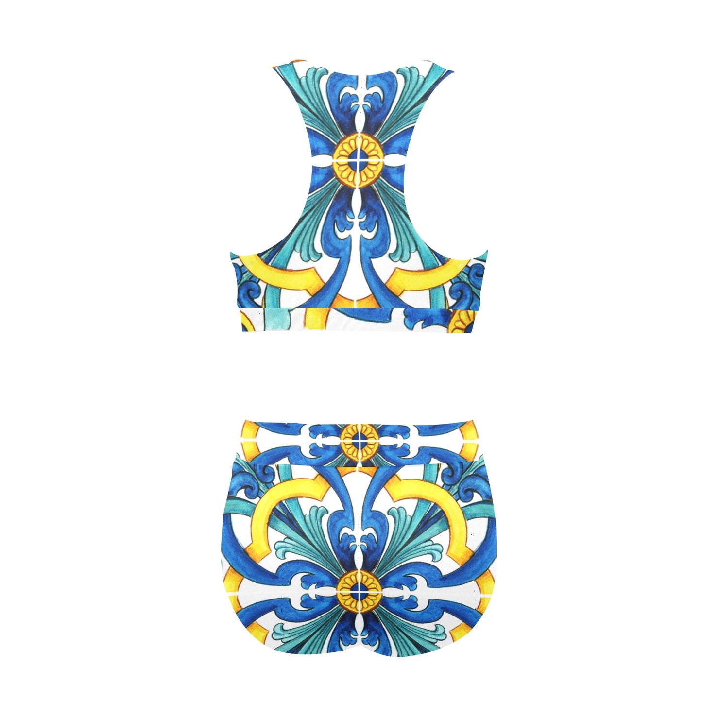 Mediterranean Crop Top Bikini Set