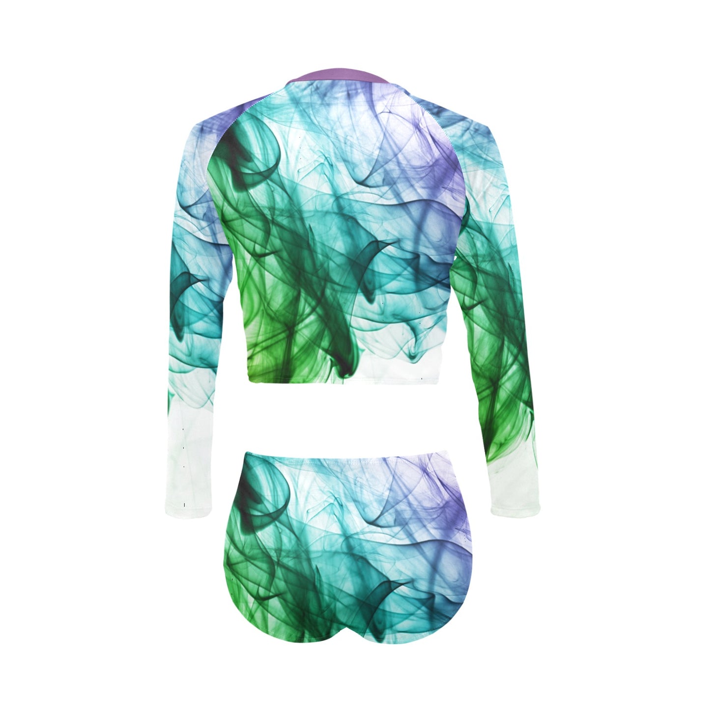 Color Whirl Long Sleeve Bikini Set