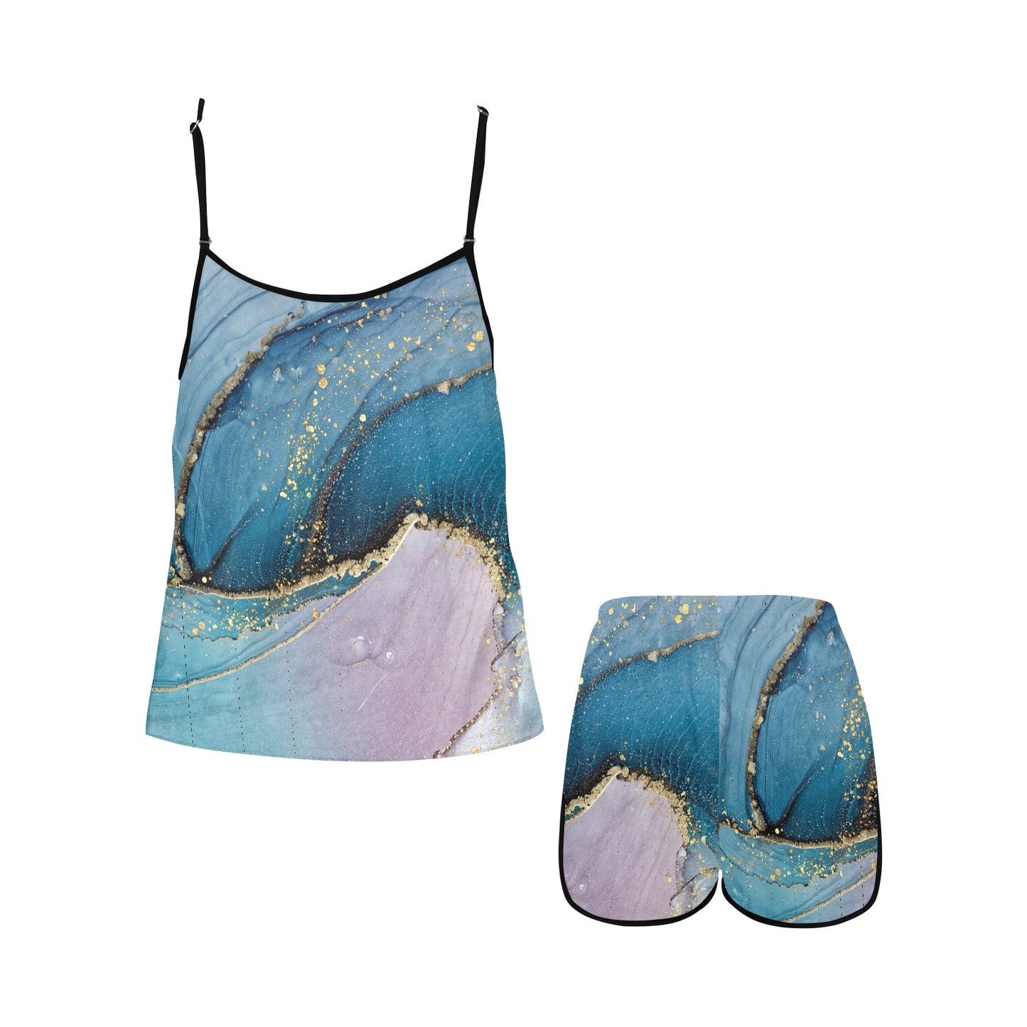 Blue Marble Women's Spaghetti Strap Pajama Set