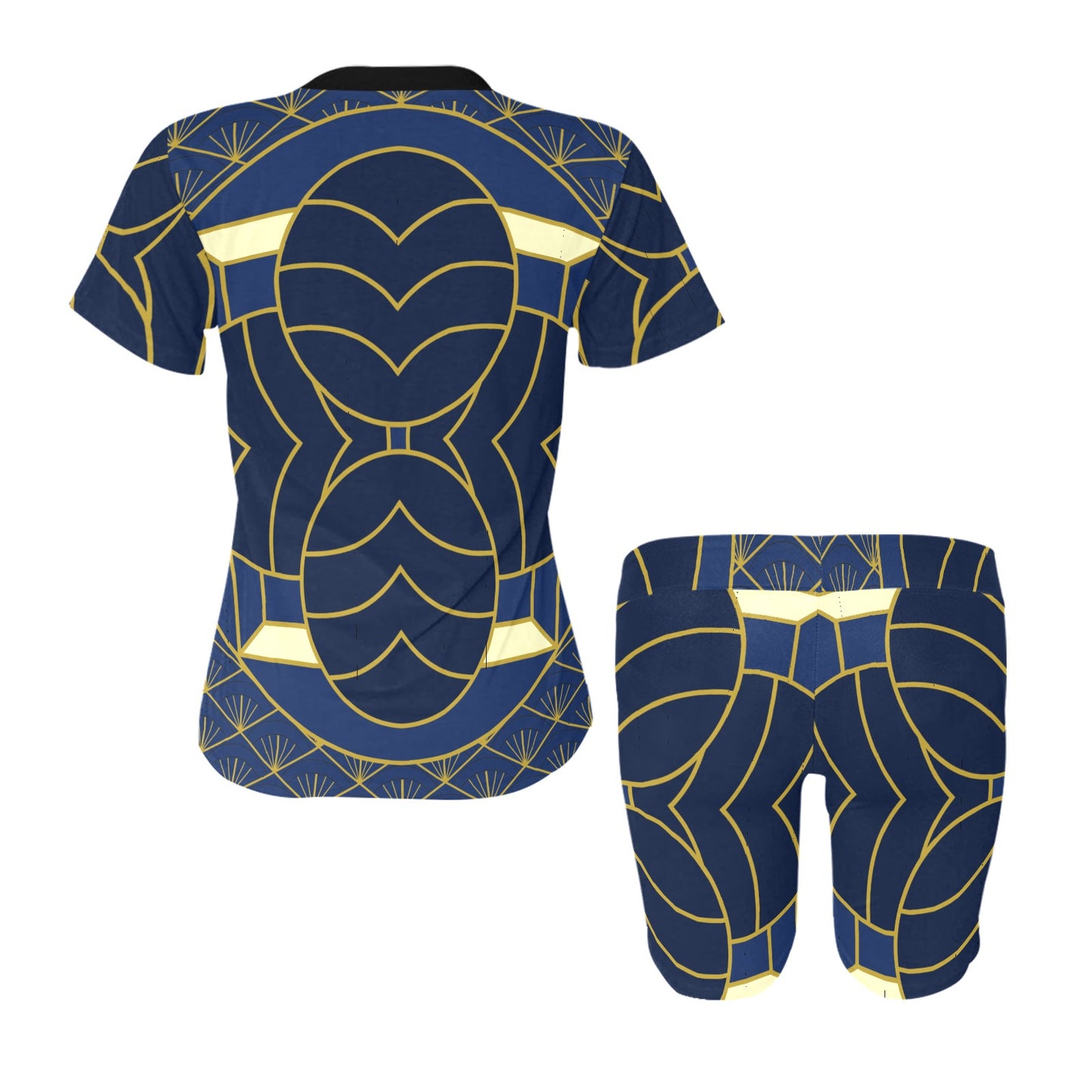 Navy Cut Women's Short Yoga Set