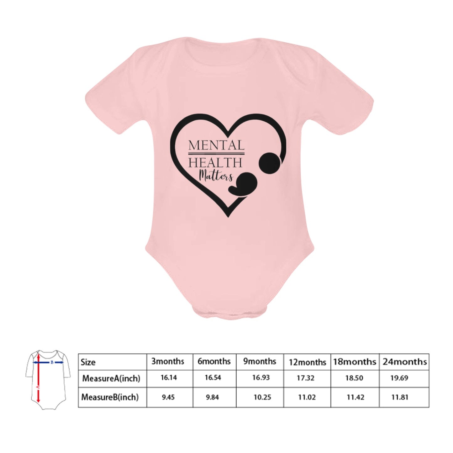 AWARENESS - Mental Health Baby Short Sleeve Onesie