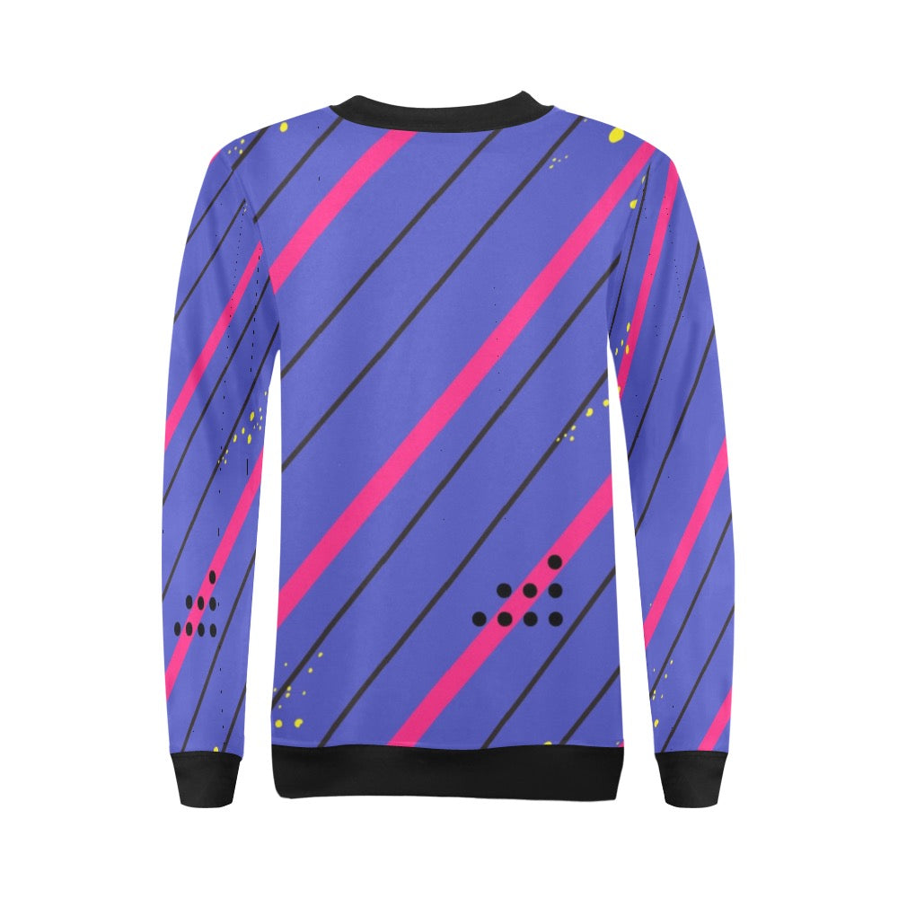 Blue Streak Crewneck Sweatshirt for Women