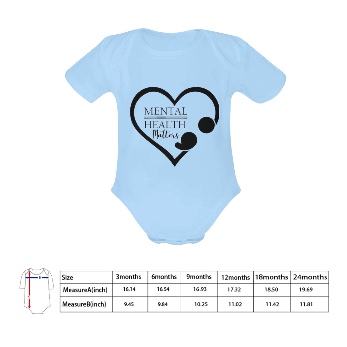 AWARENESS - Mental Health Baby Short Sleeve Onesie