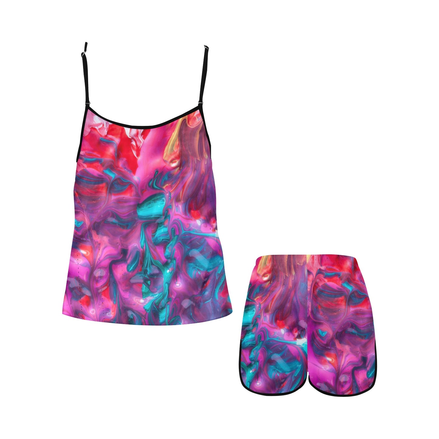 Spring Summer Women's Spaghetti Strap Pajama Set