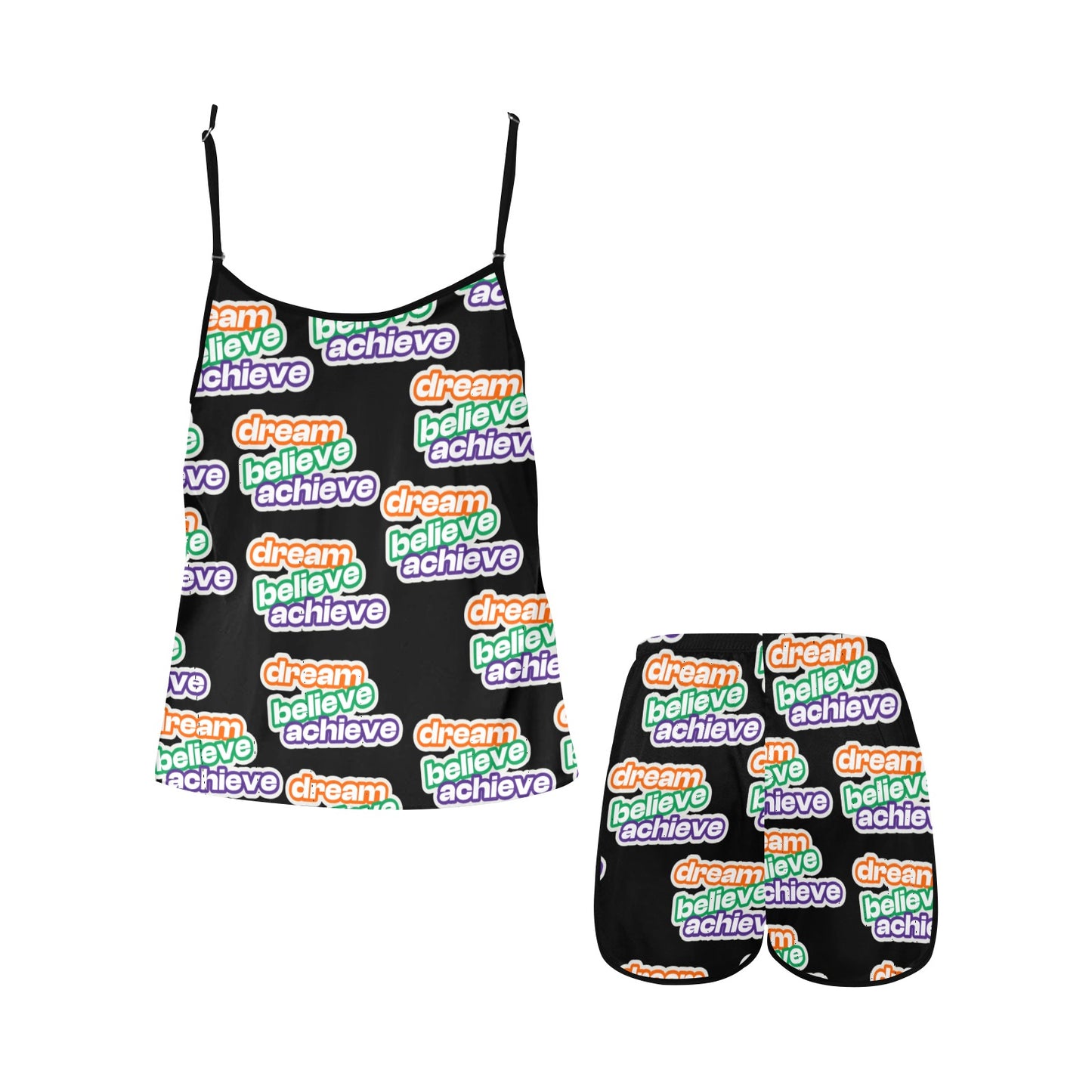 Dream, Believe, Achieve Women's Spaghetti Strap Pajama Set