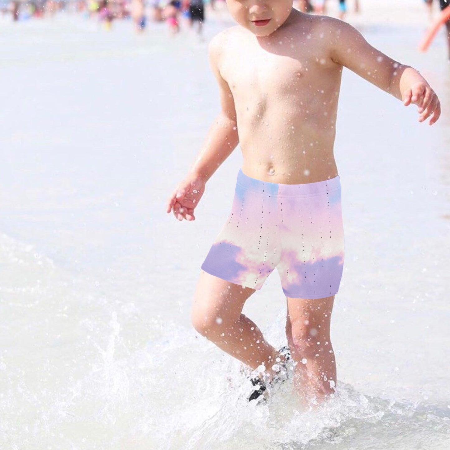 Pastel Skies Little Boys' Swimming Trunks