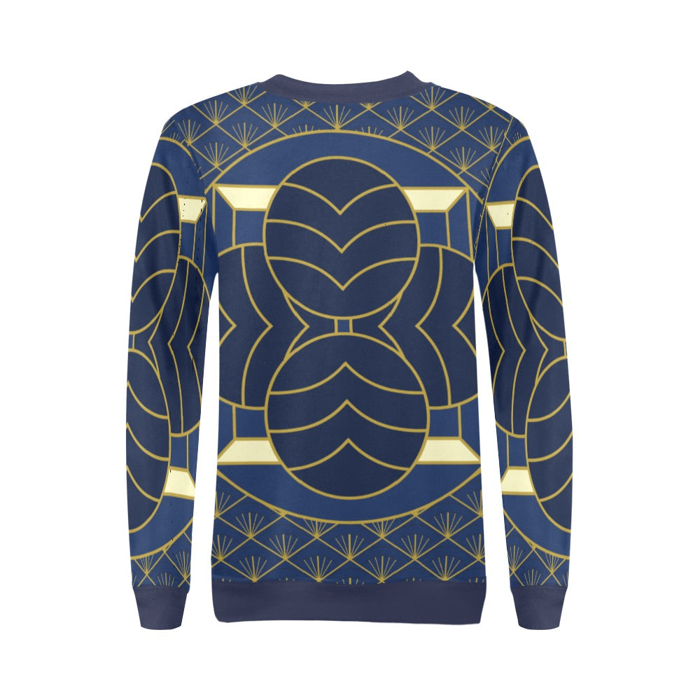 Navy cut Crewneck Sweatshirt for Women
