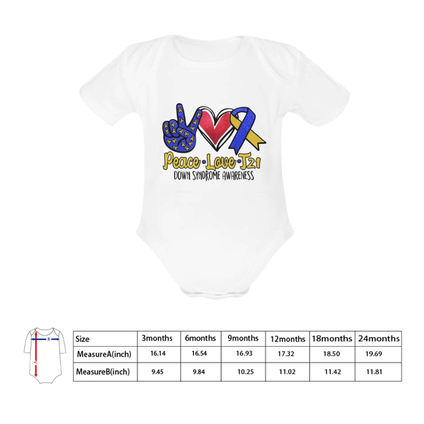 AWARENESS - Down Syndrome Baby Short Sleeve Onesie