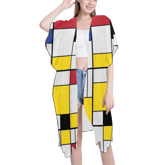 Colorful Tiles Chiffon Cover Ups