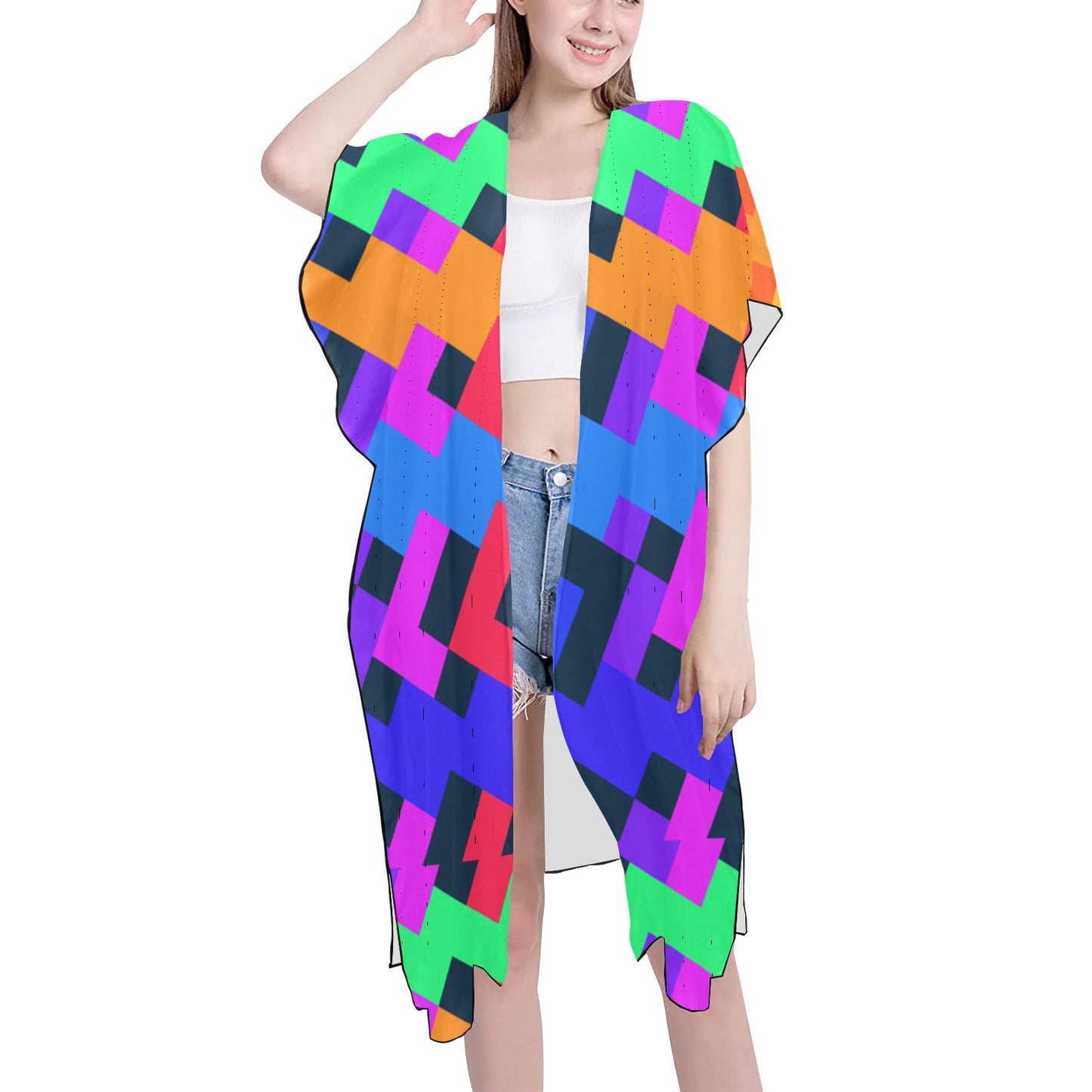 Bright Ziggy Chiffon Cover Ups