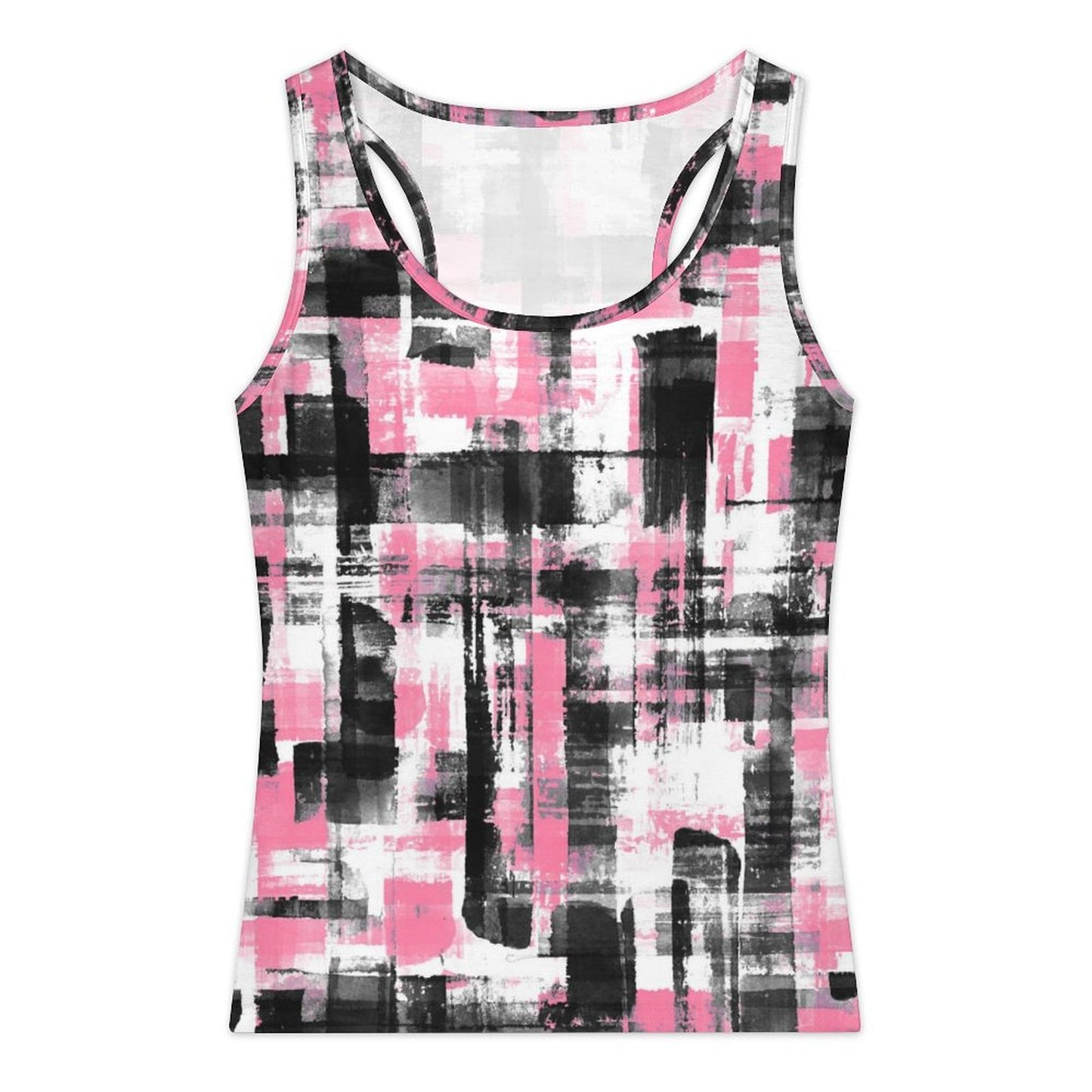 Black, Pink and White Basic Women's Tank Top