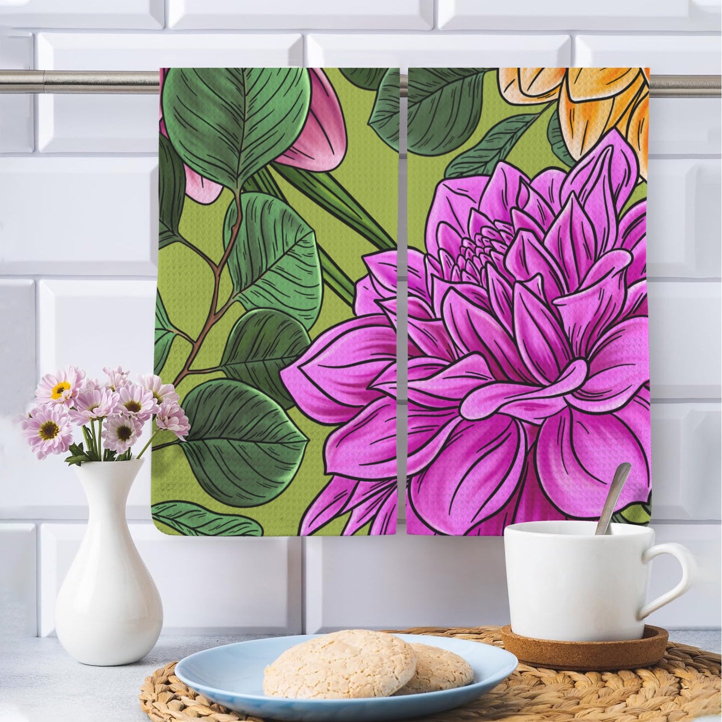 Garden Party Kitchen Towel 40x60cm (One Side&2-Pack)