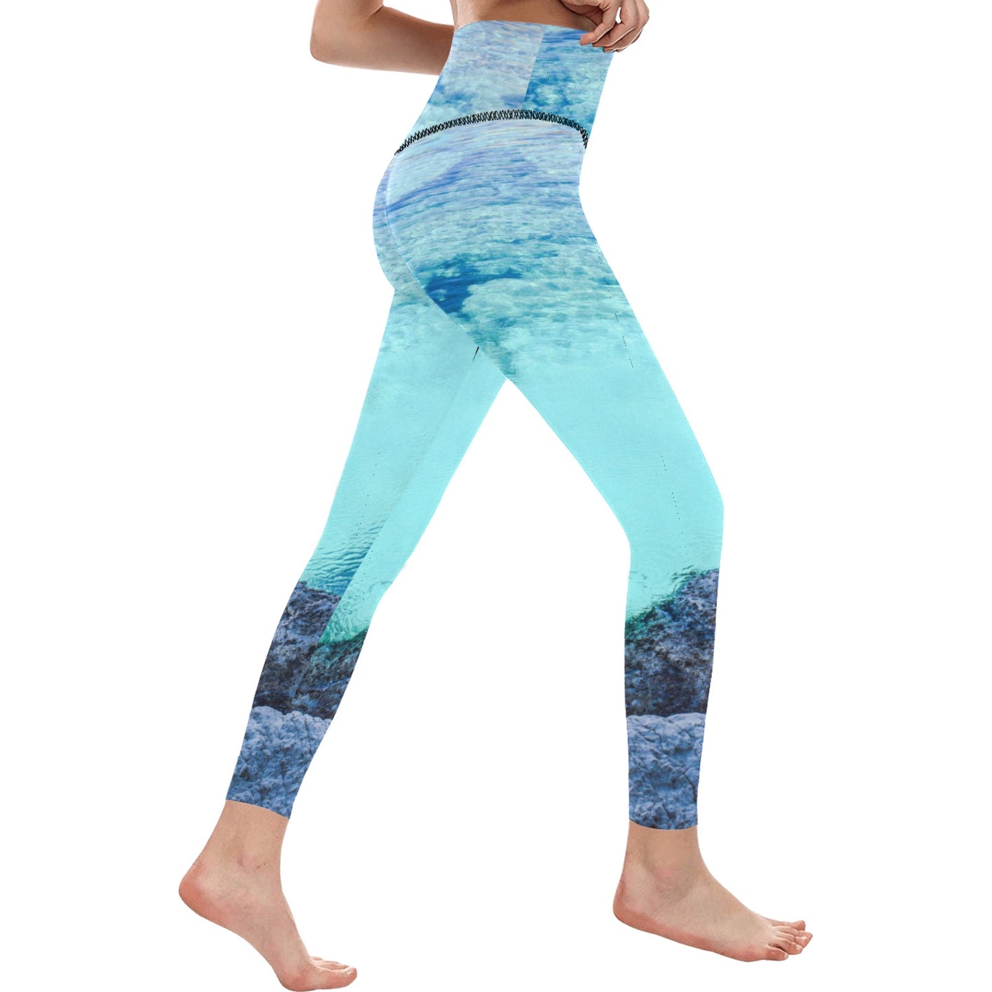 Turquoise Breeze High-Waisted Leggings