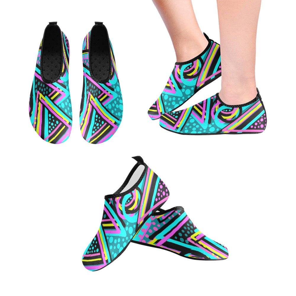 Colorful Abstract Geometric Kids' Slip-On Water Shoes