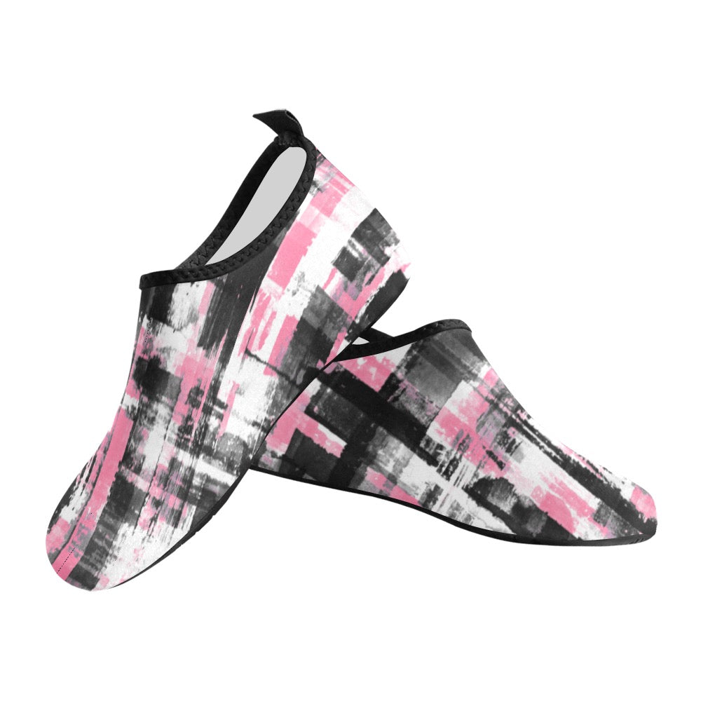 Pink, Black and White Kids' Slip-On Water Shoes