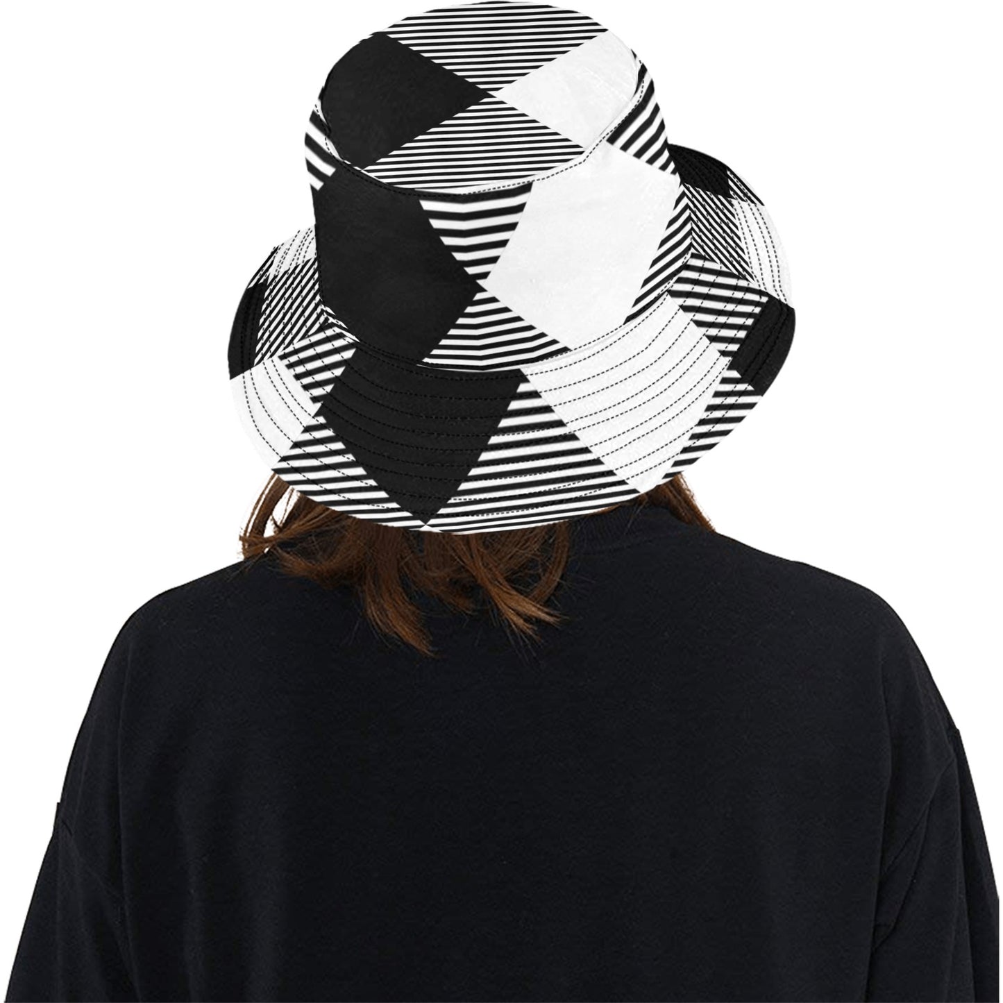 Black and White Unisex Summer Bucket Hat
