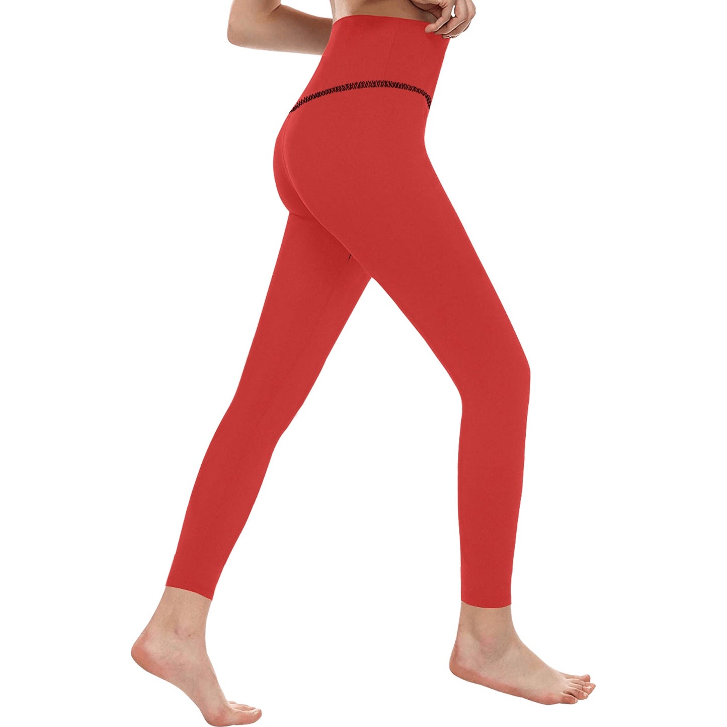 Red High-Waisted Leggings