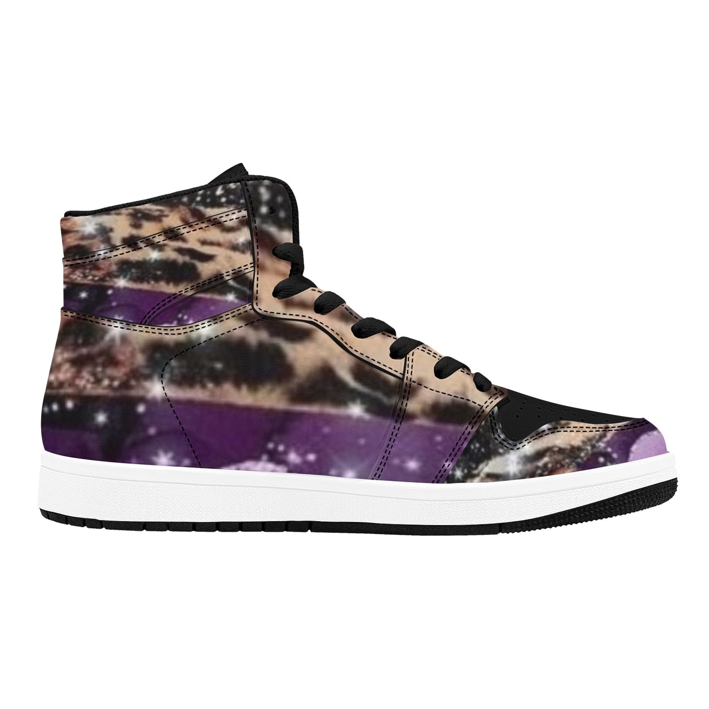 Purple Print Women's High Top Sneakers