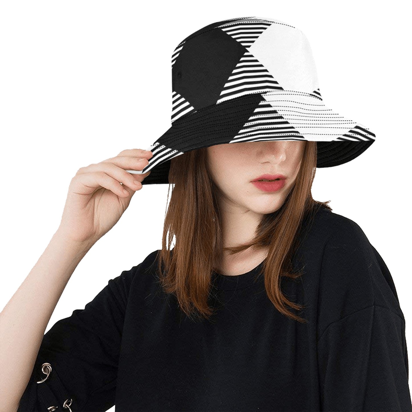 Black and White Unisex Summer Bucket Hat