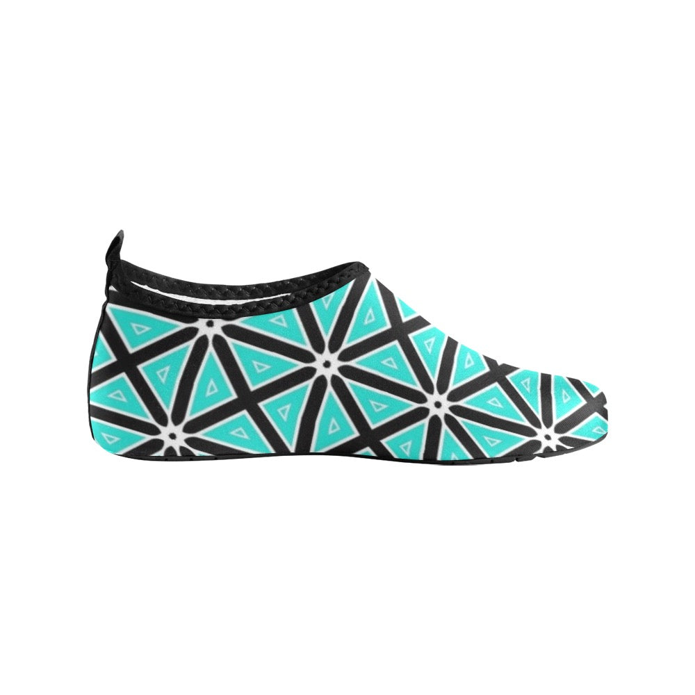 Teal Boxes Kids' Slip-On Water Shoes