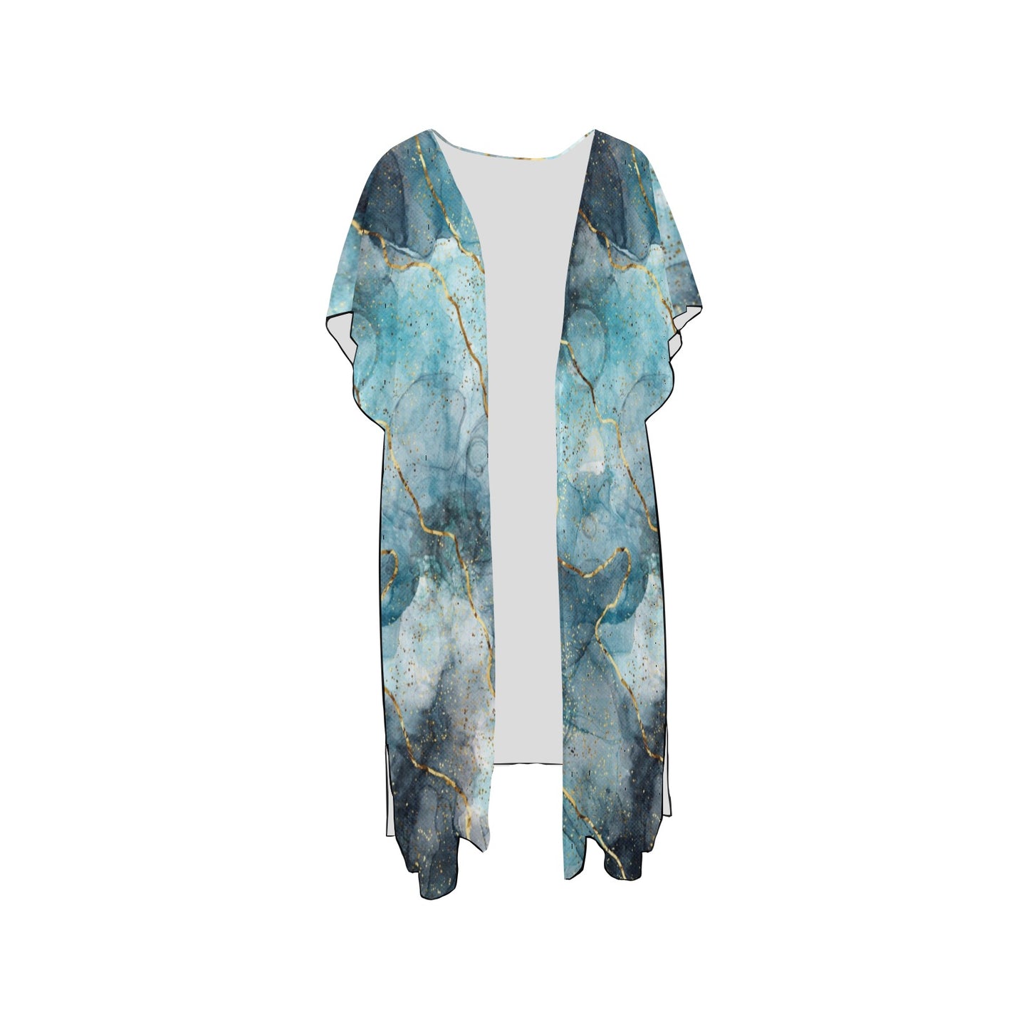 Teal Marble Chiffon Cover Ups