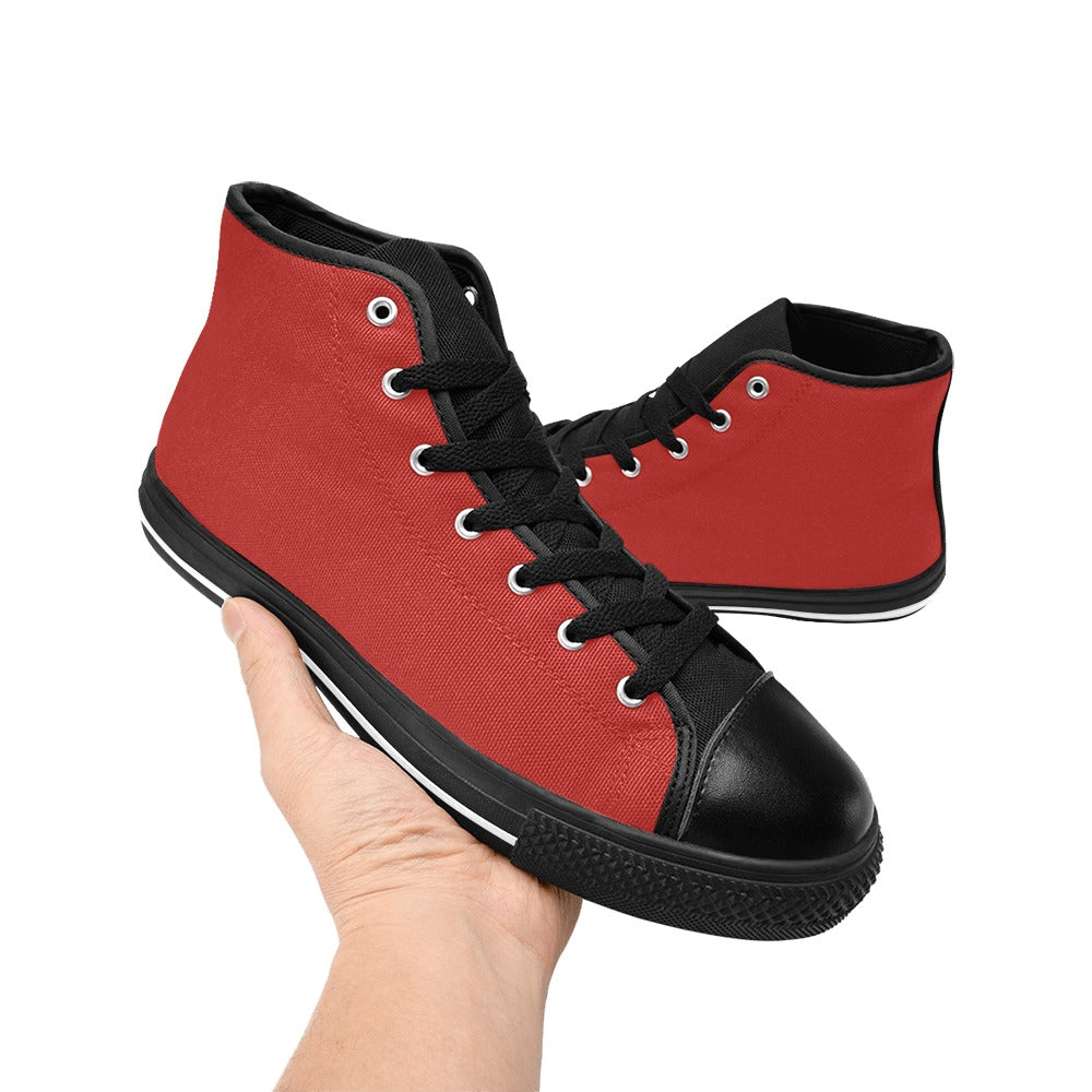 Red Men's High Top Canvas Shoes