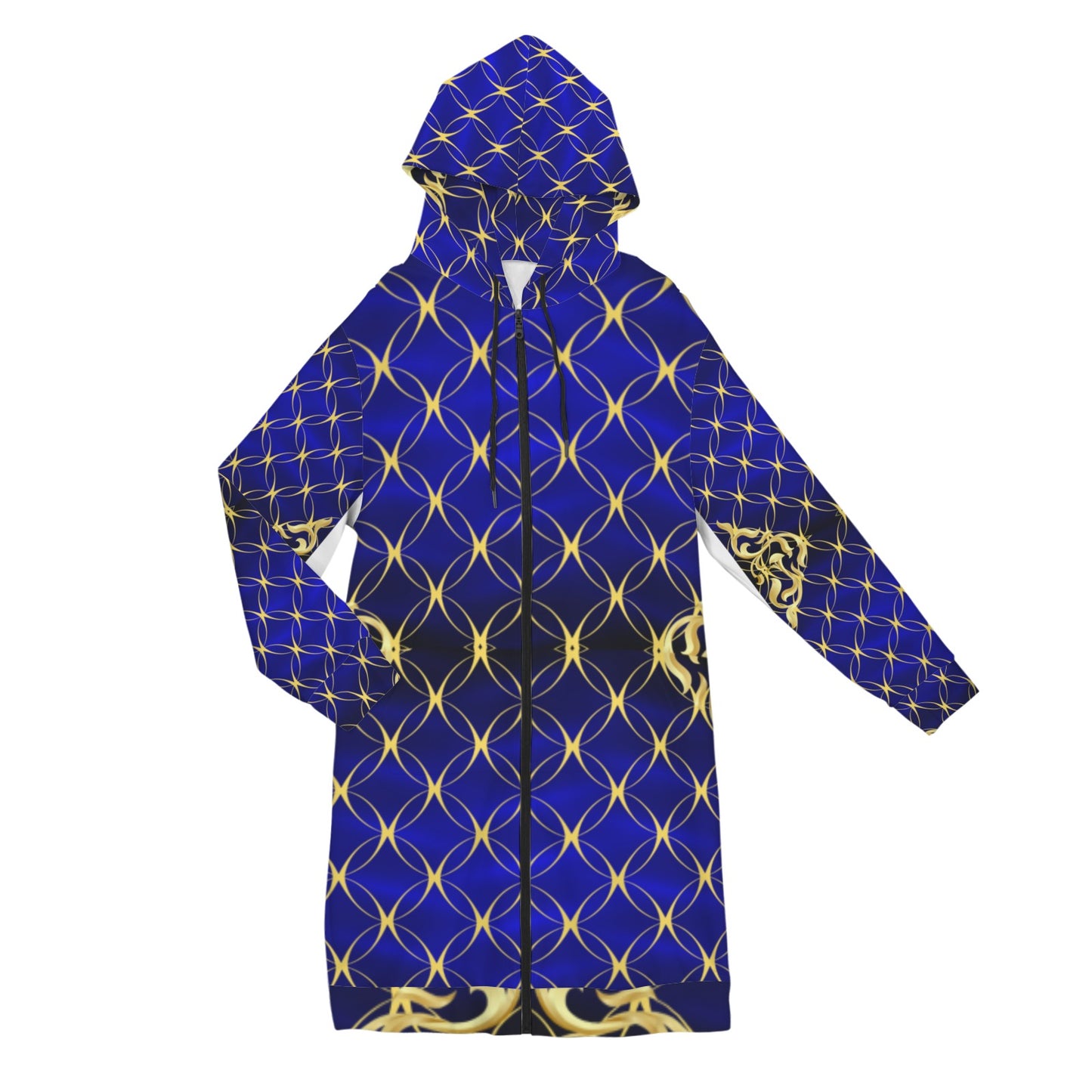 Royal Blue Fashion Women's Long Hooded Coat