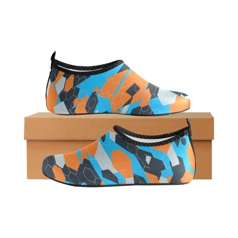 Blue & Orange Geo Kids' Slip-On Water Shoes