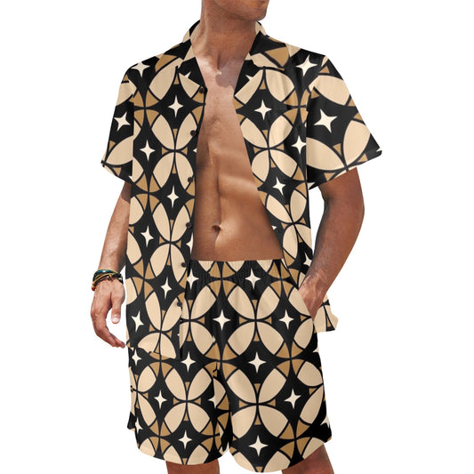 Black and Brown Geometrics Men's Outfit