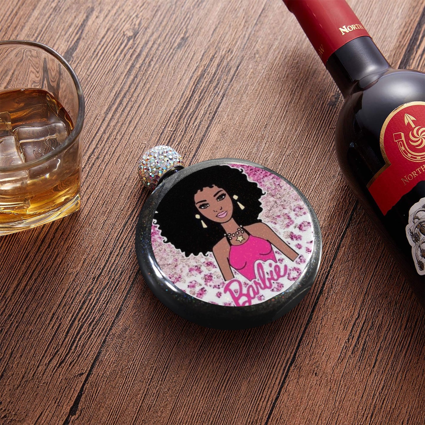 Barbie 5oz Round Hip Flask