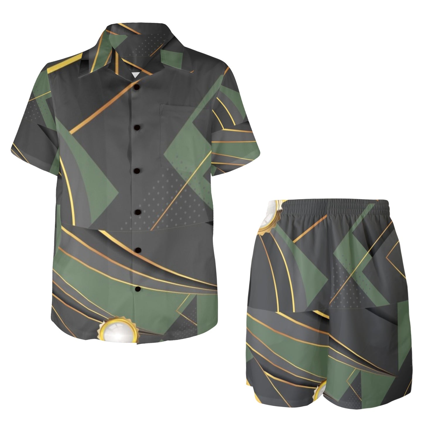 Green Abstract Men's Outfit