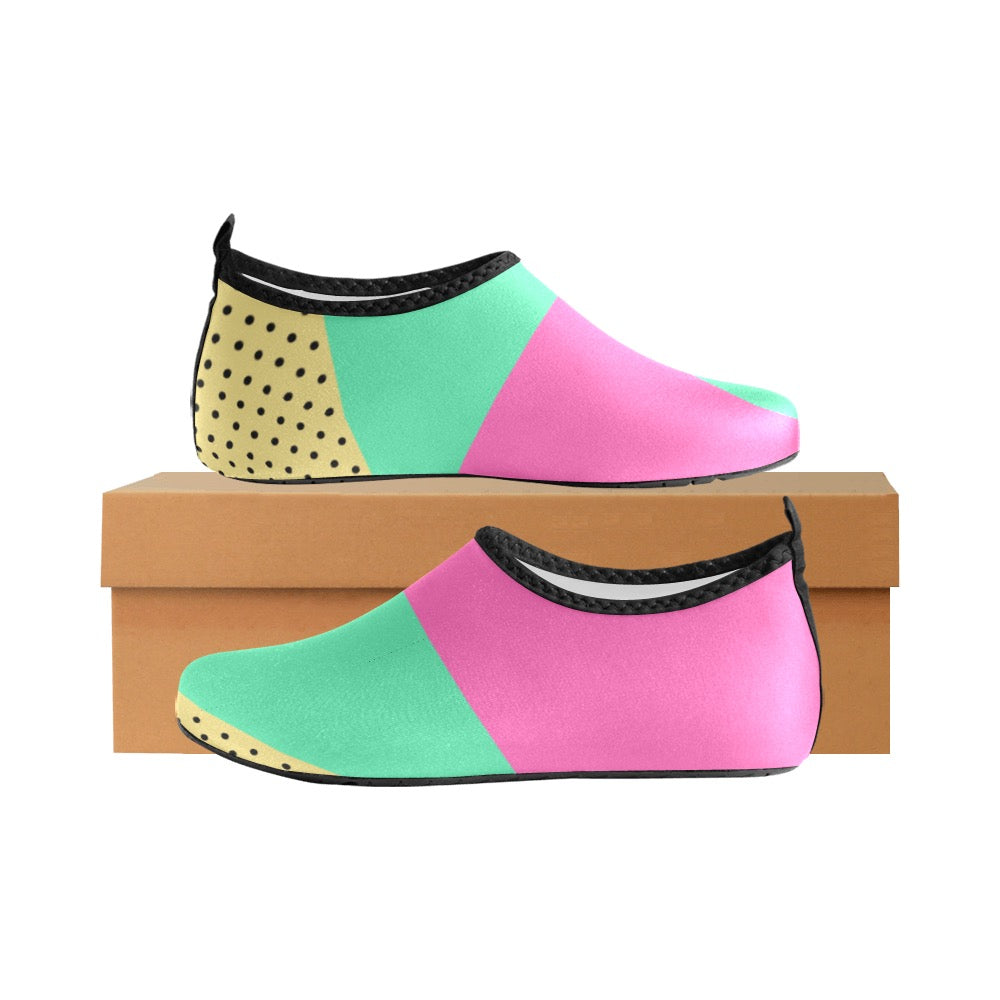 Pink Teal Kids' Slip-On Water Shoes