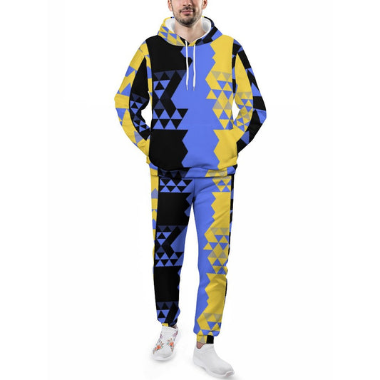 Blue Yellow Men’s Sweater Tracksuit