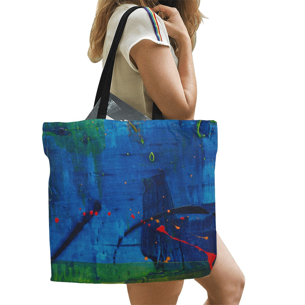 Blue Canvas Tote Bag/Large