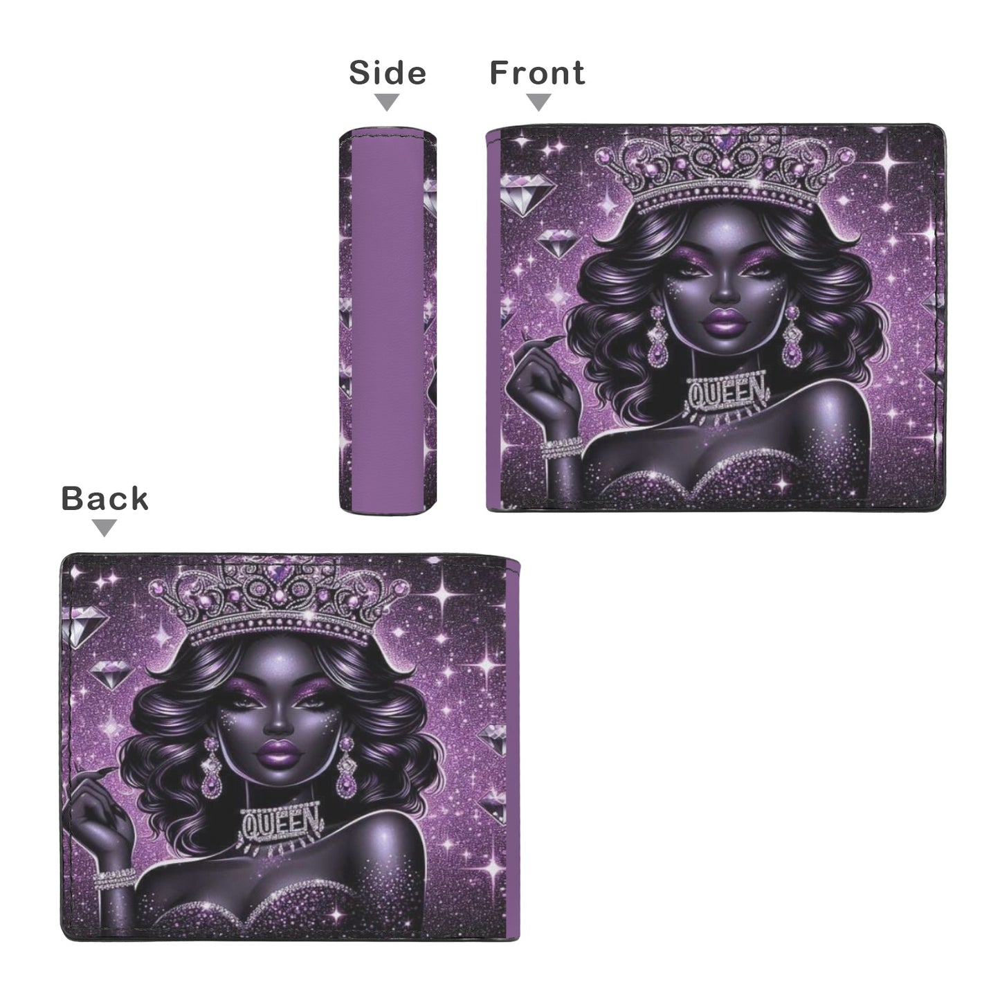 Purple Queen Bifold Wallet with Multi Slots