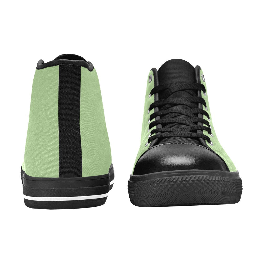Mint Green Men's High Top Canvas Shoes