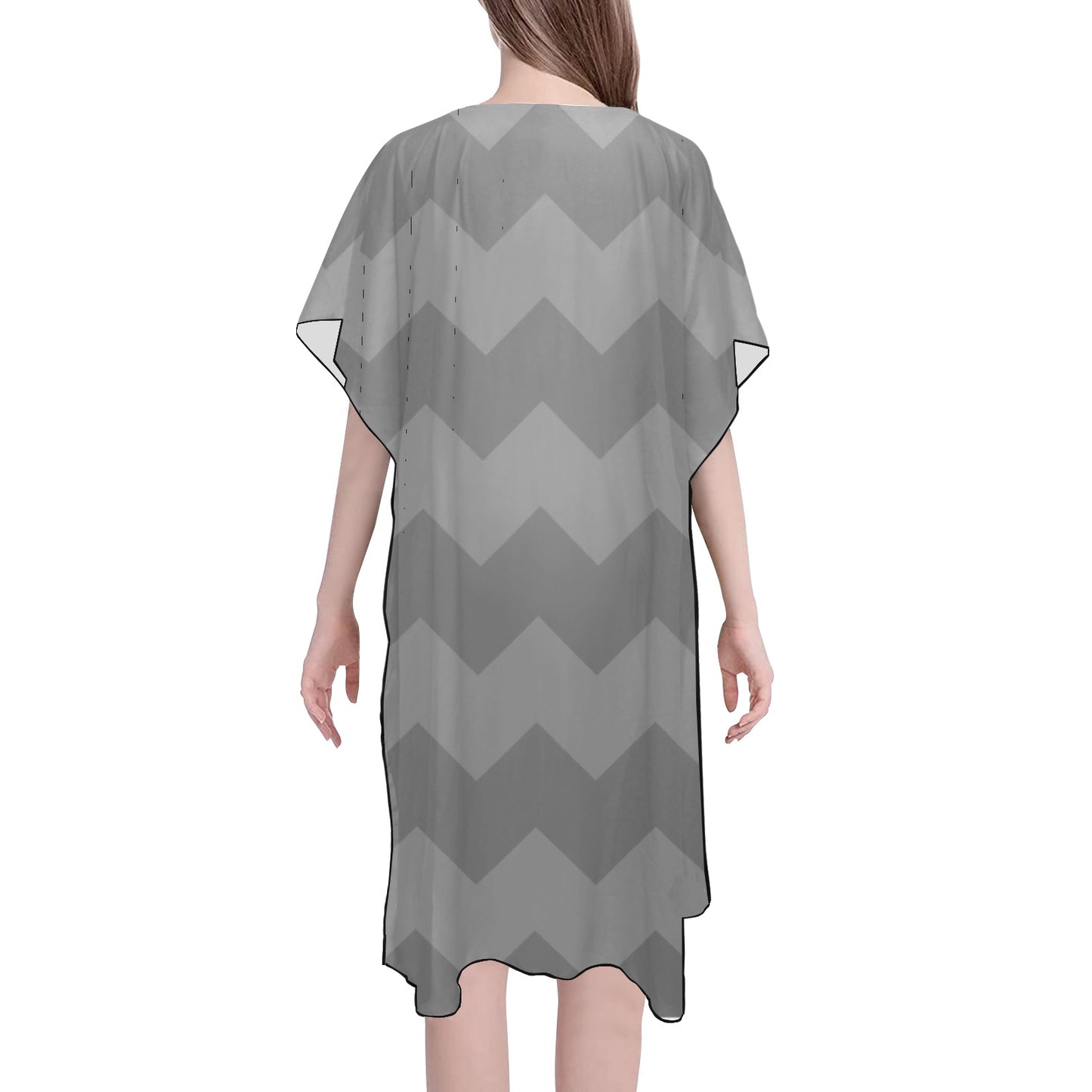 Gray Zigzag Chiffon Cover Ups